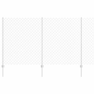 vidaXL Recinzione a maglie con palo 10 x 1,4 m Acciaio zincato Argento