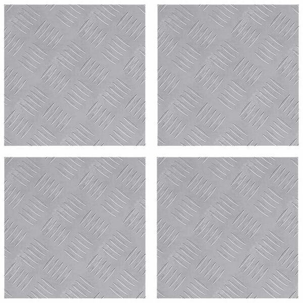 vidaXL Gradini per Scale Quadrato 4 pcs Argento 30 x 30 cm Alluminio