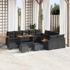 vidaXL Set Divano da Giardino con cuscino 18 pcs Nero polyrattan