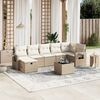 vidaXL Set Divano da Giardino 8 pz con Cuscini Beige in Polyrattan