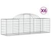 vidaXL Cesti Gabbioni ad Arco 6 pz 200x50x60/80 cm Ferro Zincato