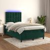 vidaXL Letto a Molle con Materasso e LED Verde Scuro 120x190cm Velluto