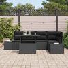 vidaXL Set Divano da Giardino con cuscino 6 pcs Nero Poly Rattan