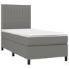 vidaXL Letto a Molle Materasso e LED Grigio Scuro 90x200 cm in Tessuto