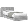 vidaXL Telaio del letto con storage Sonoma grigio 100 x 200 cm