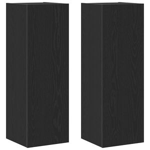 vidaXL Mobile TV da Parete 2 pcs Rovere Nero 30,5 x 30 x 90 cm