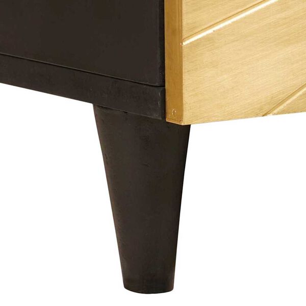 VidaXL Tavolino Da Salotto In Legno Massello Di Mango 100x54x40 Cm - Stile Retrò Con Anta E Intaglio Floreale