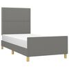 vidaXL Giroletto senza Materasso Grigio Scuro 90x190 cm Tessuto