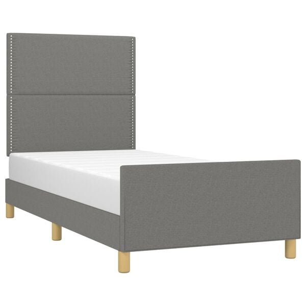 vidaXL Giroletto senza Materasso Grigio Scuro 90x190 cm Tessuto
