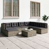 vidaXL Set Divani da Giardino 7 pz con Cuscini in Polyrattan Grigio