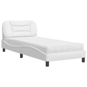 vidaXL Letto con Materasso Hvar Bianco 80x200 cm in Similpelle