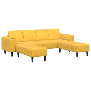 vidaXL Divano Giallo Chiaro 250 x 188 x 76 cm Tessuto in Cords