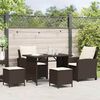 vidaXL Set Divano da Giardino 4 pz con Cuscini Marrone in Polyrattan