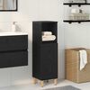 vidaXL Mobiletto da Bagno con lo scaffale Rovere Nero 30 x 30 x 100 cm