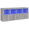 vidaXL Credenza con Luci LED Grigio Sonoma 163x37x67 cm