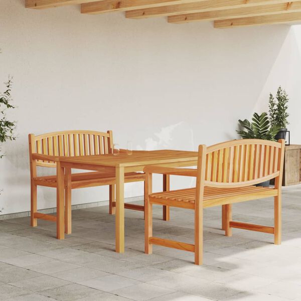 vidaXL Set da Pranzo per Giardino 3 pz in Legno Massello di Teak
