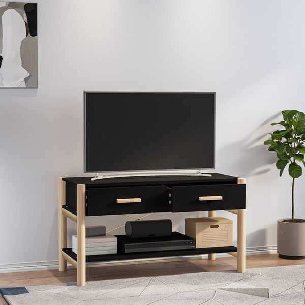 vidaXL Mobile Porta TV Nero 82x38x45 cm in Legno Multistrato