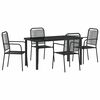 vidaXL Set da Pranzo per Giardino 5 pz Nero