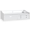 vidaXL Divano Letto 3 Posti con Cassetti Bianco Pino Massello 90x200cm