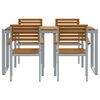 vidaXL Set da Pranzo per Giardino 5 pcs Grigio