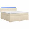 vidaXL Letto box spring con materasso Crema 180 x 200 cm Tessuto