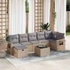vidaXL Set Divano da Giardino 8 pz con Cuscini Beige in Polyrattan