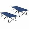 vidaXL Letto da campeggio pieghevole 2 pcs Blu 206 x 76 x 74 cm