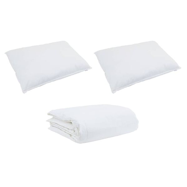 vidaXL Set di Piumoni con cuscino 3 pcs Bianco Piuma d'anatra