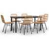 vidaXL Set da Pranzo da Giardino 7 pz in Polyrattan