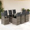 vidaXL Set Bistr&ograve; da Giardino 9 pz con Cuscini in Polyrattan Grigio