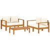 vidaXL Set Divano da Giardino 3pz con Cuscini Legno Massello di Acacia