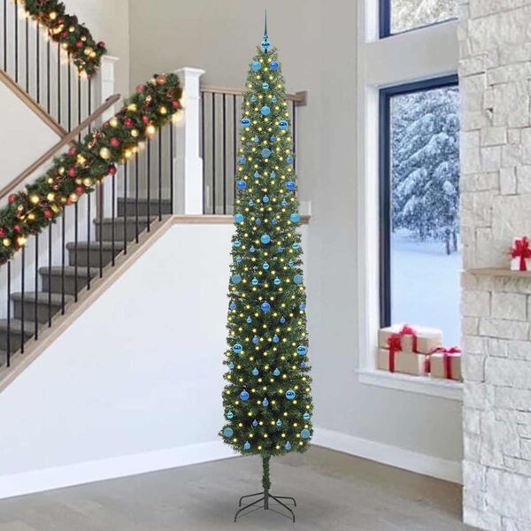 vidaXL Albero di Natale artificiale con 300 LED Verde 300 cm