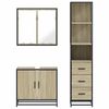 vidaXL Set Mobili da Bagno 3 pz Rovere Sonoma in Legno Multistrato