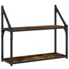 vidaXL Scaffale a Parete 2 Ripiani Rovere Fumo 60x21x51 cm Multistrato