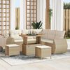 vidaXL Set Divano da Giardino 8 pcs Beige e Crema polyrattan