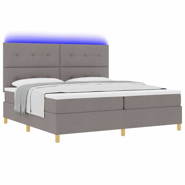 vidaXL Letto a Sorgente LED con materasso Talpa 200 x 200 cm Tessuto