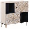 vidaXL Credenza Bianco 80 x 33,5 x 75 cm Legno di mango massello