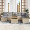 vidaXL Set Divano da Giardino con cuscino 9 pcs Beige Poly Rattan