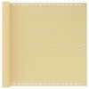 vidaXL Paravento da Balcone Beige 90x300 cm in HDPE