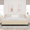 vidaXL Letto a molle con materasso Crema 200 x 200 cm Tessuto