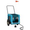 vidaXL Rimorchio da Bici per Animali Blu e Nero Oxford e Ferro