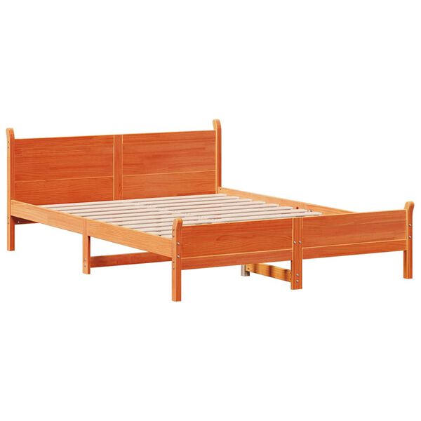 vidaXL Letto senza Materasso Marrone Cera 140x190 cm in Legno di Pino