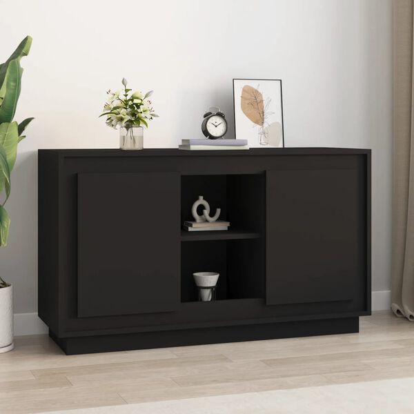vidaXL Credenza Nera 102x35x60 cm in Legno Multistrato