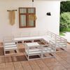 vidaXL Set Divani da Giardino 12 pz Bianco in Legno Massello di Pino