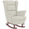 vidaXL Sedia a dondolo con schienale alto in velluto crema