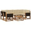 vidaXL Set di divani da esterno 7 pz Naturale e Beige