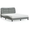 vidaXL Letto con Materasso Hvar Grigio Chiaro 140x200cm Tessuto