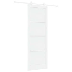 vidaXL Porta scorrevole Bianco 83 x 232 cm Legno Massello di Pino
