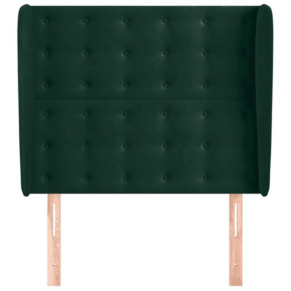 vidaXL Testiera ad Orecchio Verde Scuro 103x23x118/128cm in Velluto