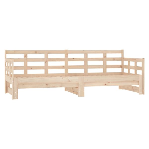 vidaXL Dormeuse Estraibile in Legno Massello di Pino 2x(90x190) cm